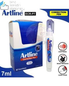Contoh perlengkapan Kantor Artline ECR-P7 Correction Tape 7ml Tip-X cair Penghapus Tulisan dan gambarnya