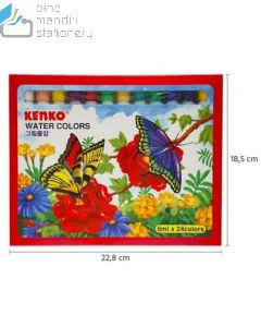 Katalog peralatan sekolah Kenko 24 Water Colors 6 ml Cat Warna Air dan gambarnya