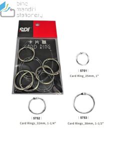 Paper Fastener type SDI 5752 Card Rings 32 mm (1.25") Blister Packs image